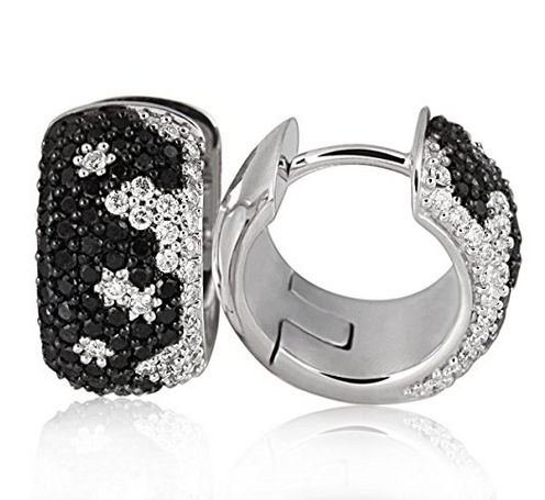 18 carats (750/1000) Or blanc Balle Diamant Boucles d'oreilles 