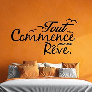 ambiance live sticker tout commence par un rve noir 55 x 110 cm 1