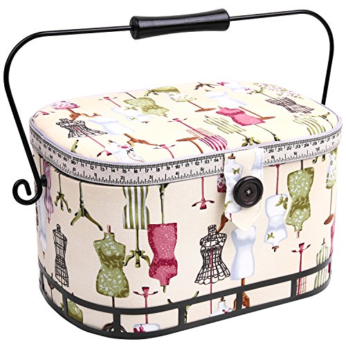 panier couture avec poigne cotonmtalbois ivoirenoirblanc taille l 1