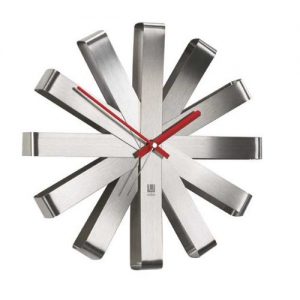 umbra ribbon clock horloge murale silencieuse ribbon en mtal coloris 1