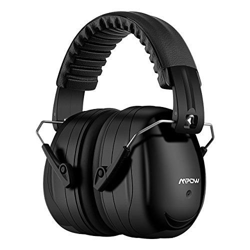 Mpow 035 Casque Anti Bruit Adulte Enfant, Casque Antibruit NRR 28dB/SNR 34dB avec Sac de Transport, Cache-Oreilles Reglables, Protection Auditive pour Concert/Chantier/Voyage/Dormir-Noir