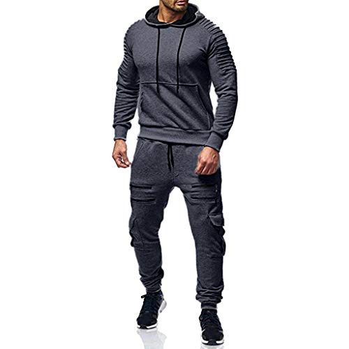 KEYIA - Sweat à Capuche Imprimé pour Hommes - Automne - Top à Capuche Ensembles De Costume De Sport SurvêTement