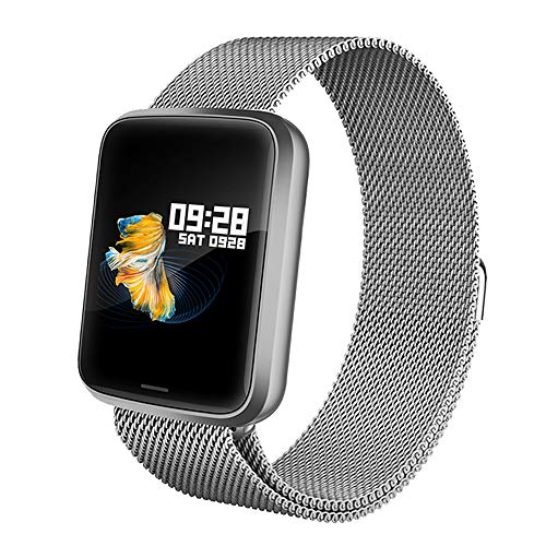 Lintelek Montre Connectée Intelligente, Pression Artérielle Cardio Fréquence Smartwatch Bracelet Connecté Ecran Couleur Montre Sport Etanche Podomètre Chronomètre Cadeau pour Homme Femme Android iOS