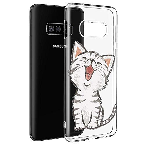 Pnakqil Coque Samsung Galaxy S5 Mini, Etui en Silicone 3D Transparente avec Motif Dessin Antichoc TPU Housse de Protection Case Cover Bumper Coque pour Téléphone Samsung S5 Mini,-Un Chat Souriant