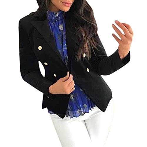 Costume à Double Boutonnage Femme Blazer Couleur Unie Pas Cher Slim Fit Veste de Élégant Tailleur Ajusté Blouson de Soirée Casual Business Manteau Costume d'affaires Grande Taille Hiver