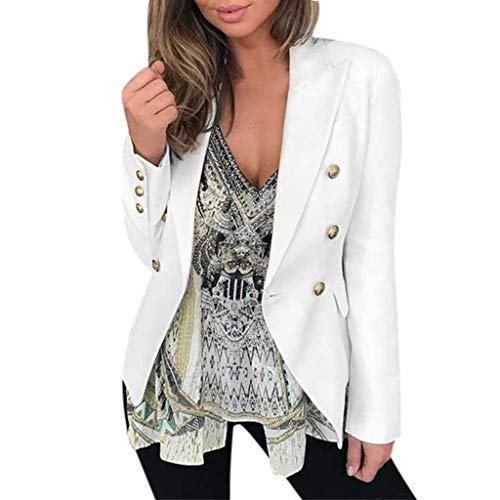 Costume à Double Boutonnage Femme Blazer Couleur Unie Pas Cher Slim Fit Veste de Élégant Tailleur Ajusté Blouson de Soirée Casual Business Manteau Costume d'affaires Grande Taille Hiver