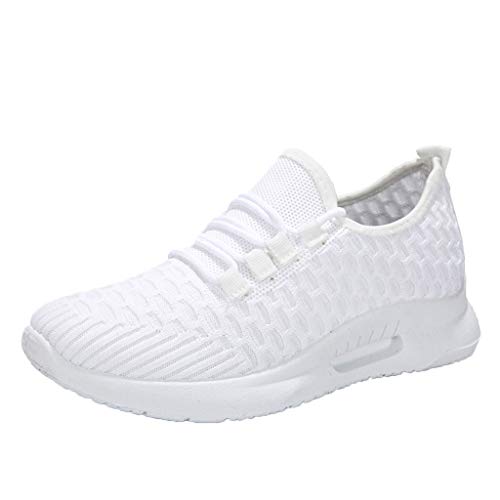 VJGOAL Sneakers Femme Fille Maille Respirant Course Chaussures Légère Jogging Fitness Baskets Étudiant Chaussures Femme Ete Pas Cher Couleur Unie Simple Outdoor Gym Running Chaussures Basket 36-40
