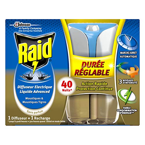 RAID Essentials diffuseur électrique liquide répulsif moustiques et moustiques tigres Efficace