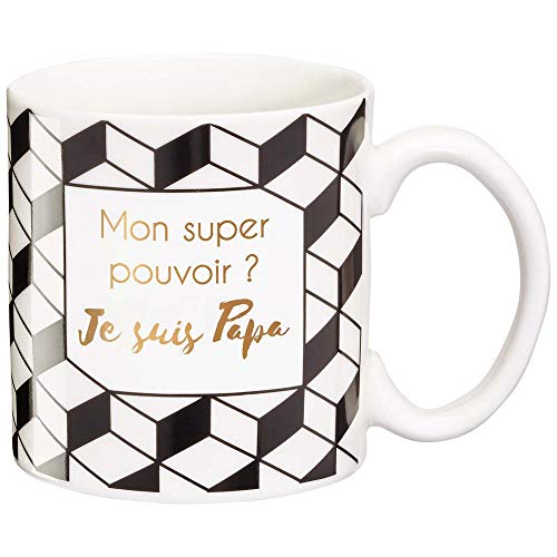 Draeger - Mug Original - Tasse À Thé à offrir en cadeau à vos proches - Tasse À Café en porcelaine fine - 350 ml 8 cm de diamètre x 8,5 cm de hauteur mon super pouvoir ?