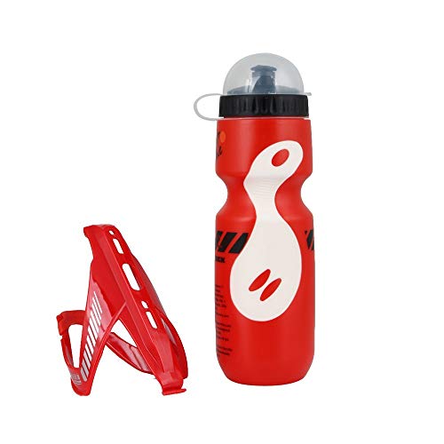 Modenny 650ML Portable en Plein Air Vélo Vélo Tasse Vélo Sports Boisson Bouteille d'eau Coupe du Tour De France Vélo Bouteille avec Support (Color : Red)