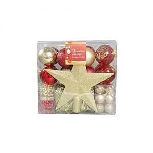 Décoration Sapin De Noel Rouge Et Or 2019 Pas cher