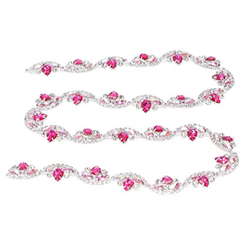 Chaîne de vêtements, chaîne de coupe unique colorée, forme fleur pour chaussures(Rose red silver bottom)