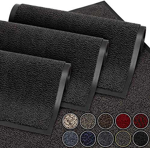 GadHome Tapis de Porte, Noir Anthracite 90x150 cm|Tapis de Porte extérieur, imperméable, Lavable, Tapis Robuste antidérapant, retient la poussière, paillasson, Couloir, entrée, Cuisine, Chambre