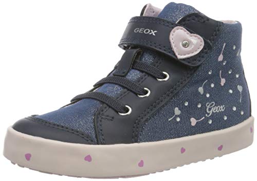 Geox B Kilwi Girl G, Sneakers Basses Garçon Fille, Bleu (Navy/Pink C0694), 23 EU