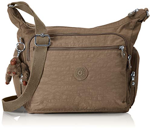 Kipling Gabbie, Sacs Bandoulière Femme, Beige (True Beige), 18,5x35,5x30 cm (BxHxT)