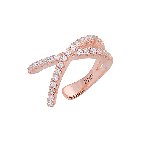 Oreille de Manchette Pour Les Femmes 925 Plaqué Or Cubique Zircone Boucles D'oreille de Manchette Non Percé Poignets Hoop Boucles D'oreilles Non Piercing boucles d'oreilles Bijoux Cadeau Rose gold