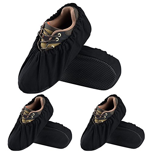 Soumit 3 paires Couvre-Chaussures Poussière pour Maison L (EU 44-48), Surchaussures Réutilisable pour Bureau et Atelier, Couvre Chaussures Résistant pour Garder le Sol Propre
