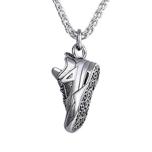 U7 Collier Homme Chaussure Sportif Chaîne Pendentif Acier Inoxydable Hip Hop Style Bijoux Tendance pour Garçon Cadeau Parfait